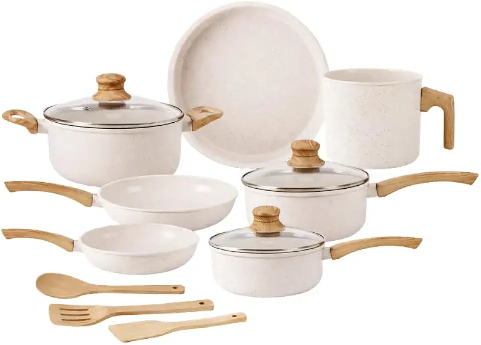 Jogo de Panelas de Indução com Revestimento Cerâmico Antiaderente Tuut Ecoglide 10 Peças Marmól