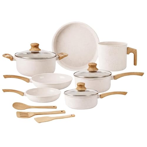 Jogo de Panelas de Indução com Revestimento Cerâmico Antiaderente Tuut Ecoglide 10 Peças Marmól