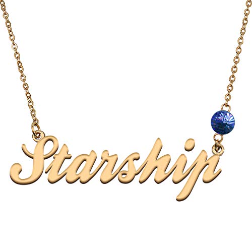HUAN XUN Custom Choker Birthstone Starship Name Necklace Best