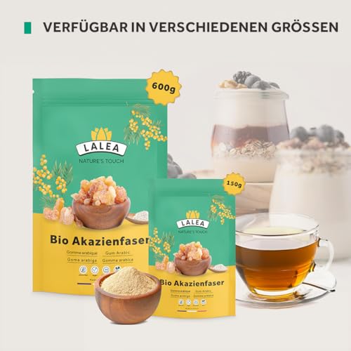 Akazienfaser Pulver Bio - 1Kg - 90% Ballaststoffe, ballaststoffe pulver aus akazienfasern Bio, Vegan & Keto, Glutenfrei, gummi arabicum pulver, fiber supplement