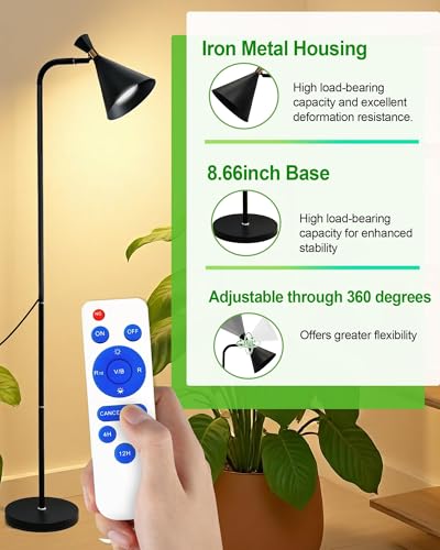 Arikashin Standing Plant Grow Light, LED Growing Light Full Spectrum for Indoor Plants，4/8/12H Timer, Flow Grow Light for Tall Large Indoor Plants — view 4