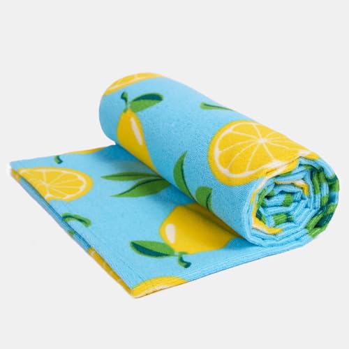Dreamscene Microfibre Beach Towel Blue Lemon, Swim Towels for Adults Super Quick Dry Towel Pool Gym Summer Beach Holiday Essentials Travel Towels, 71cm x 152cm - Image 8