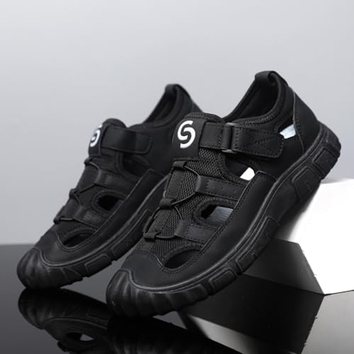 Men'S Hiking Sandals Comfortable Mesh Closed Toe Beach Sandals Non-Slip Slip-On Going Out Shoes2