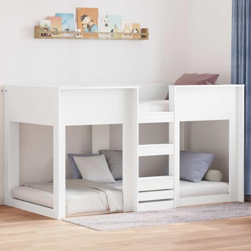 vidaXL Cama Litera para Niños 90 x 190 cm Madera de ingeniería, Cama Infantil Moderna, litera estilosa, diseño Que Ahorra Espacio, Mueble Resistente, solución compacta para Dormir - imagen 2