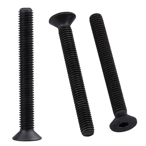 Vis de fixation M6 x 45 mm en acier noir 10.9 pour aménagement d'atelier et rénovation moto