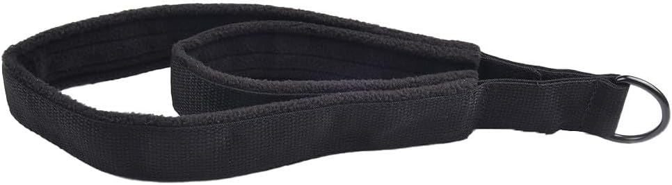 GLOBALHUT 2 Pack Pilates Double Loop Straps with D-Rings, Cotton Webbing Foot Straps for Reformer Workout, Home Gym Flexibility Training Equipment, Black