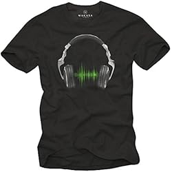 Camiseta Musica Hip Hop - Auriculares Hombre Negra L