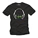 Produktbild Cooles Musik T-Shirt mit Kopfhörer Electro House schwarz Herren Größe XXL