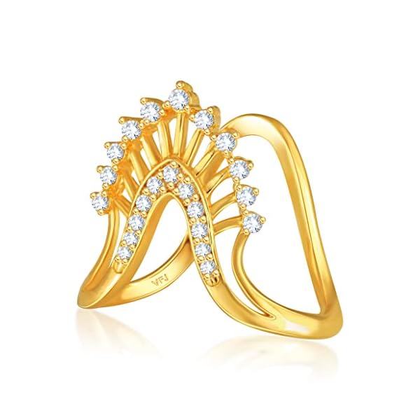 Vighnaharta traditional south indian Gold and Rhodium Plated finger Ghoda Odi ungila vanki Ring VFJ1673FRRG