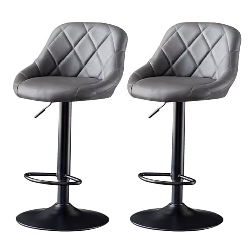 Tabourets de bar réglables lot de 2 en similicuir PU avec dossier pour cuisine