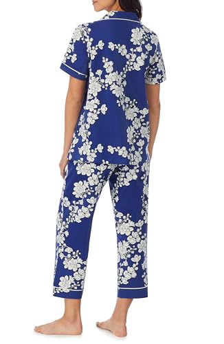 Image of Bed Head PJs Womens Matching Pajamas - Soft Organic Cotton Button Down PJ Shirt & Cropped Pants Set - Loungewear & Sleepwear