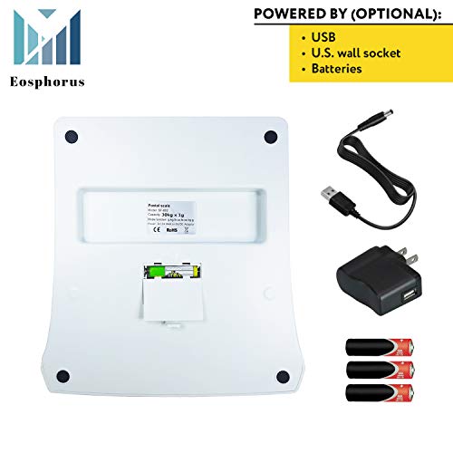 Shipping Scale For Packages 66 Lb (30 Kg) – Eosphorus Postal Scale For Shipping Packages Package Scale – Pound, Ounce, Kilogram, Gram, Hold, Tare, Counting Function, Usb Cord And Ac/Dc Adapter #TOP2
