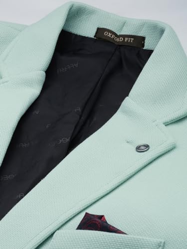 Image of SHOWOFFFF Men Solid Single Breasted Casual Blazer | Notched Lapel Full Sleeves Cotton Blazer for Mens | Slim Fit Regular Length Blazer for Men's