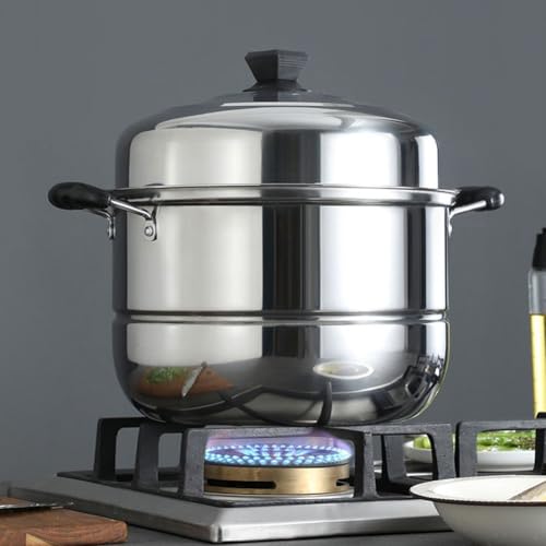 Stainless Steel Steamer Pan, 2-Tier Kitchen Food Steamer, Multifunctional Kitchen Cooking Steamer, Household Thick Steamed Fish Pot(26cm) - Image 4