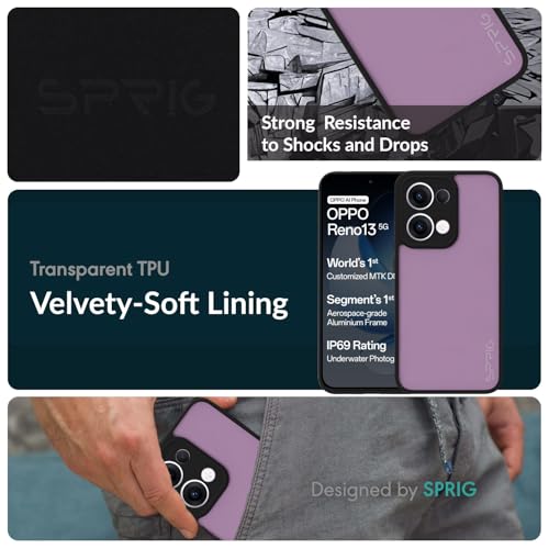 Image of SPRIG Compatible with Oppo Reno 13 5G EdgeTone Back Cover Drop Tested Shock Proof Mobile Case for Men, Women, Boys and Girls with Camera Protection (Black Transparent)