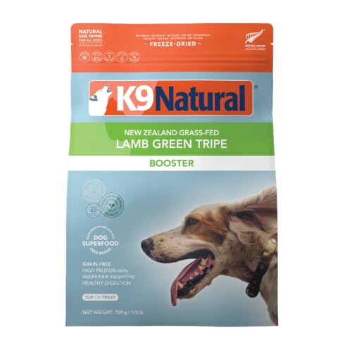 K9 Natural Freeze Dried Dog Food Topper with Verified Ingredients, Organ Meat Blend for Digestive Support, Human-Grade Freeze Dried Puppy Food & Dog Topping, Lamb Green Tripe, 1.5lbs