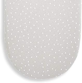 The Little Green Sheep Moses Basket Fitted Sheet, Organic Linen & Cotton Blend Sheet fits Most Moses Baskets 30x70cm to 35x75cm, Dove Grey with White Rice Print