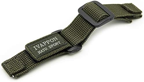 IVAPPON 18mm Adjustable Hook Loop Sport Nylon Watch Strap