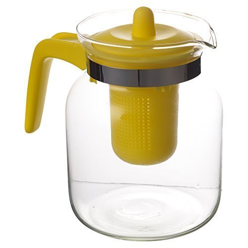 1.5 Litre Glass Tea Pot Jug with Infuser (Yellow)