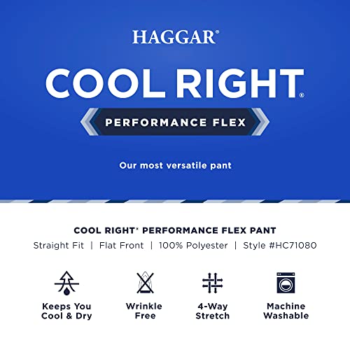 Image of Haggar Men's Cool Right Performance Flex Straight Fit Flat Front Pant