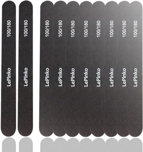 10PCS Double Sided 100/180 Grit Nail File Set