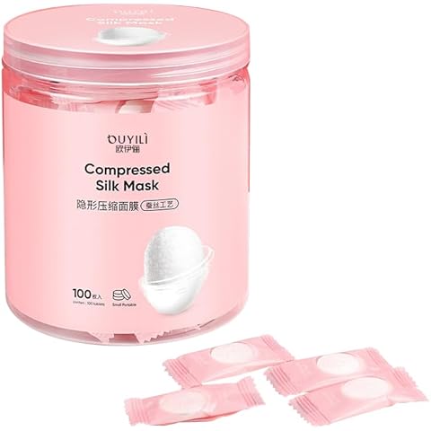 100 sheets compressed mask paper beauty DIY disposable mask paper cotton skin care wrap mask for home, travel Cover