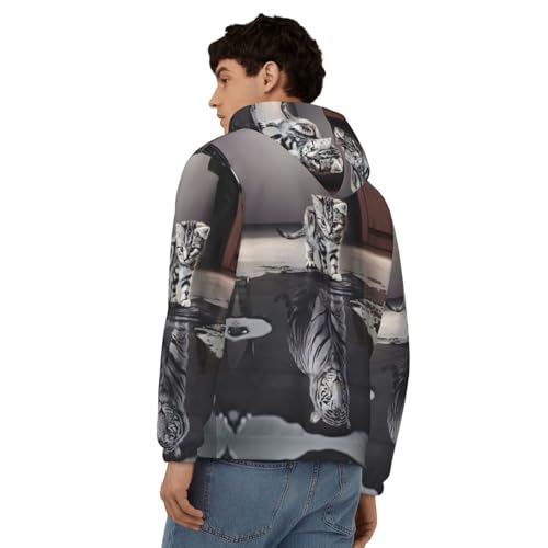 Sweat à capuche chat EdWal pour homme veste décontractée zippée - 3