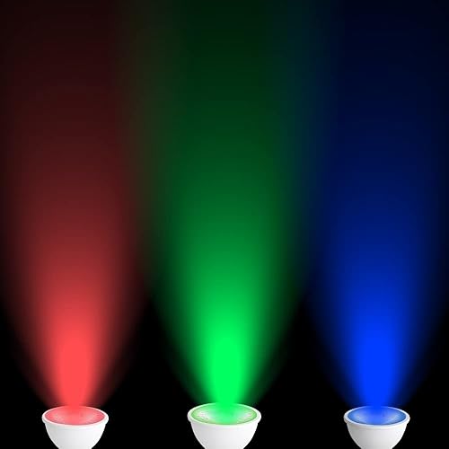 Miniatura 8 de Bombilla LED RGB MR16, bombilla MR16 rojo, verde y azul, 12 V 5 W, foco base GU5.3 pines, bombillas equivalentes a 50 W no regulables para