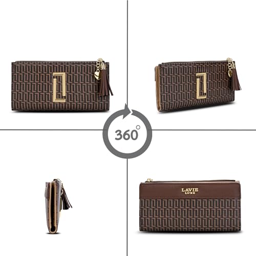 Image of Lavie Luxe Women's Mono Safain25 Bifold Zip Wallet |Gift For Ladies