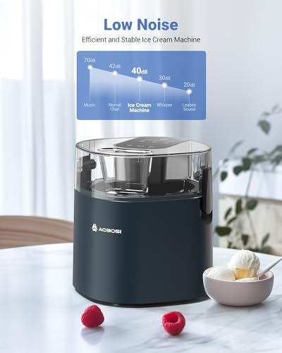 Aobosi Eismaschine,Tragbare Eismaschine mit abnehmbarem Rührwerk,Gelato Sorbet Frozen Yoghurt Maschine 1.5L,Köstliche Eiscreme machen. Blau – Bild 5
