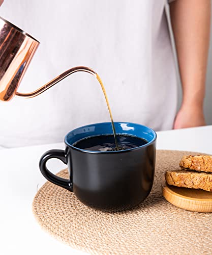 Amorarc 24 Oz Soup Mugs With Handles, Jumbo Ceramic Bowls Mugs Set With Handles For Coffee Cereal Cappuccino Snacks thumb #2
