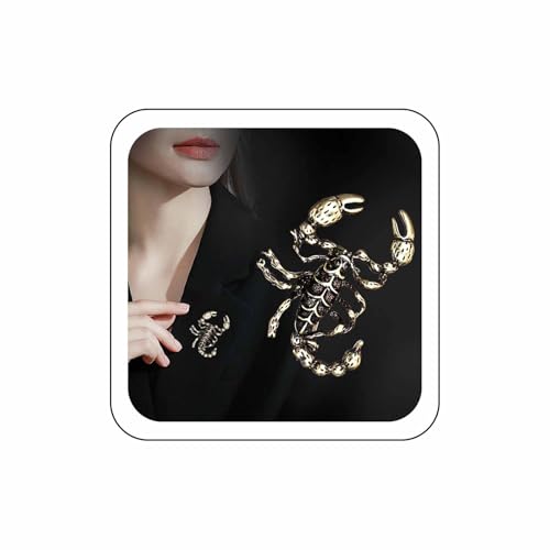 Image of Scorpion Enamel Pin Black Gold Scorpion Insect Brooch Personality Corsage Bouquet Lapel Pin Scarf Shawl Decoration Accessories for Women Men