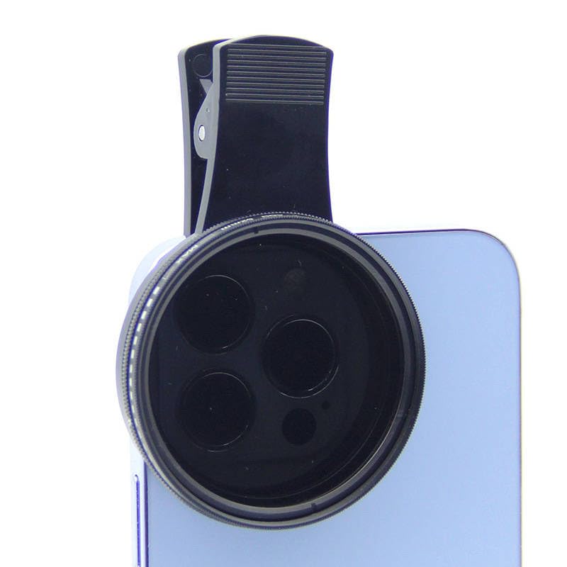 Filtre CPL Universel 52mm Pour Smartphone - Réduit Les Reflets Et Améliore Les Couleurs - Avec Pince Et Étui