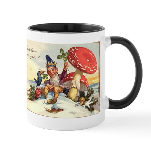 CafePress Gnome New Years Card Mugs 11 oz (325 ml) Ceramic Coffee Mug