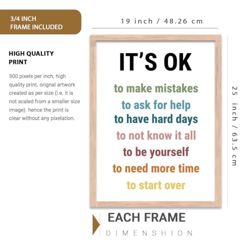 Image of kotart Motivational Quotes Framed Poster for Living Room Bedroom Decor | Daily Affirmation Postive Quote Big Aesthetic Posters with Frames feel good inspirational office Set Of 3 (19 X 25 inch)