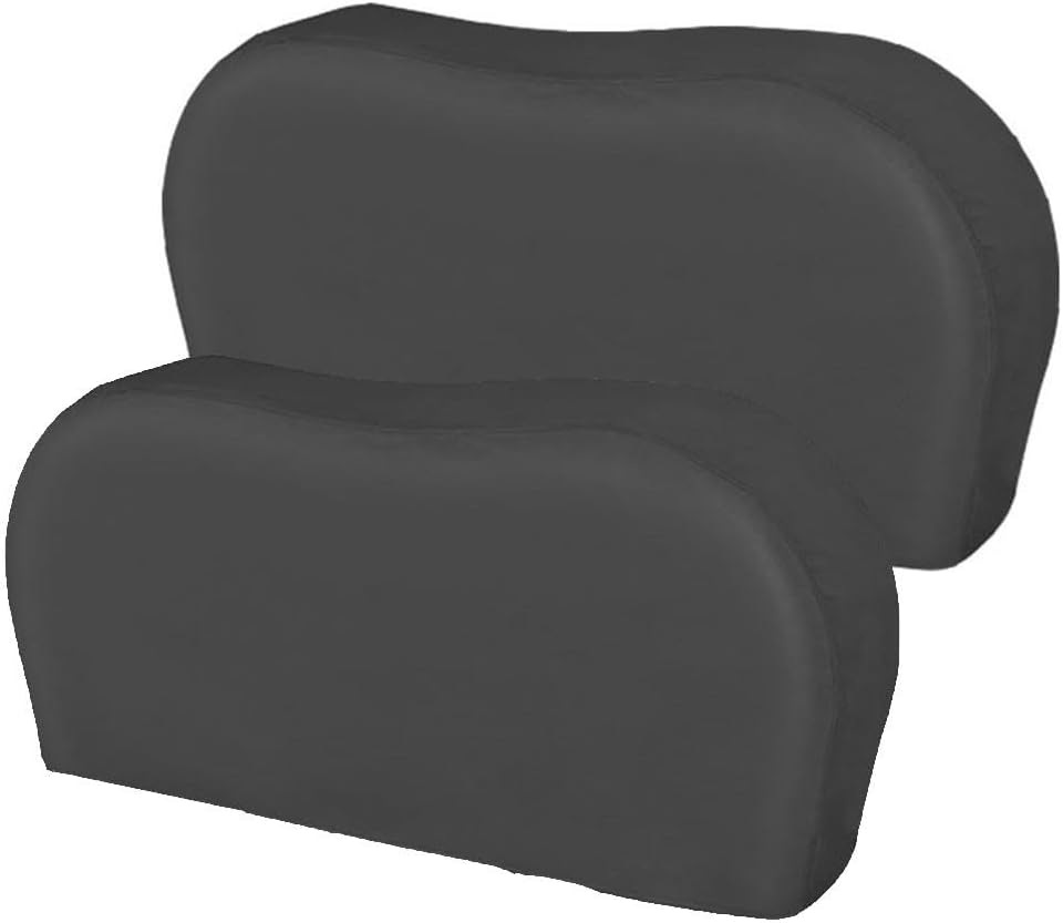 Heavy Duty Dual Axle Tyre Covers for RV Caravan Trailer – Waterproof Vinyl Wheel Protector 170×34×83cm Fits 26''–31.75'' Tyres, Set of 2, Windproof UV-Resistant(420 gray 32CM)