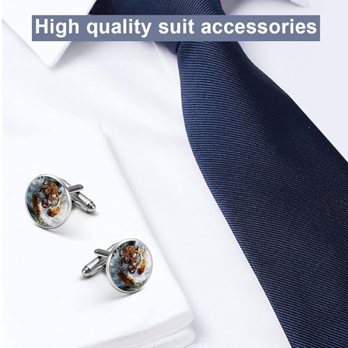 Mancuernillas redondas clásicas para hombre miniatura 4