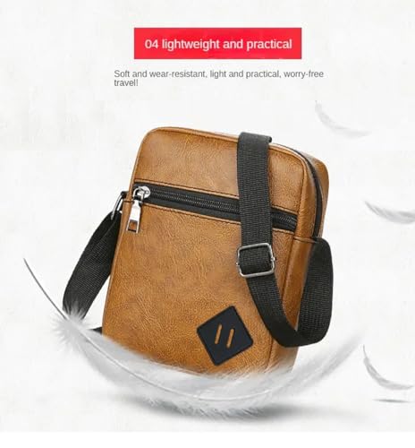 Image of Vegan Leather Messenger Bag Shoulder Bag | Sling Cross Body Travel Bag