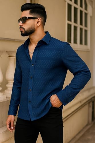 Image of Men's Solid Linen Cotton Shirt, Casual, Plain, Full Sleeve, Summer-Regular Fit, Stylish, Everyday Formal Wear