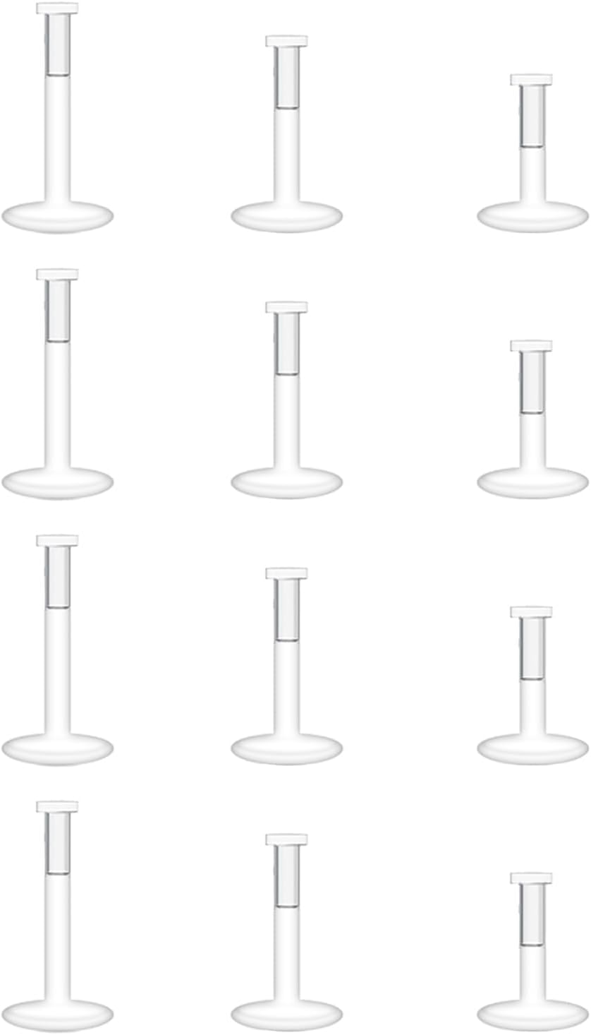 Lcolyoli 18G 16G Clear Earrings for Sports Clear Nose Studs Push Top Piercing Retainers 2mm Flat Top Bioflex Lip Rings Labret Retainer for Women Men