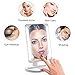 TriFold Illuminated Vanity Makeup Mirror, with 21 LED, Touch Screen, 180° Adjustable Stand, 1x/2x/3x Magnification, Batteries and Usb Charging