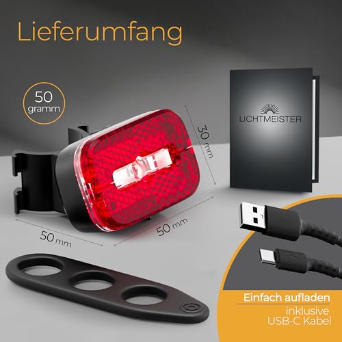 Fahrrad-Rücklicht mit Bremslicht und Reflektor