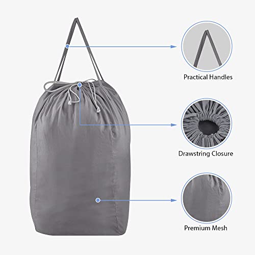 Mcleanpin 210L Laundry Hamper With Washable Laundry Bags, Dirty Clothes Hamper Baby Nursery, Foldable Laundry Hamper Dorm Laundry Basket For College,Grey #TOP4
