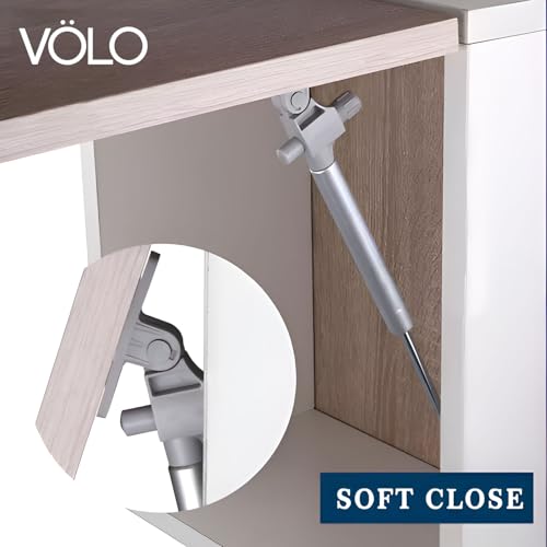 Image of VOLO Gas Spring - 10 Inch Soft Close Hydraulic Lift for Kitchen Cabinets, Overhead Storage & Furniture | Pack of 2, 1-Year Warranty | (50N (5Kg Weight Capacity))