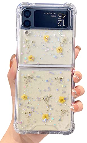 Coque transparente Samsung Z Flip 4 Premium motif diamants étoiles