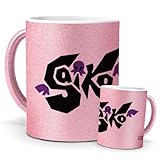 mundohuevo Tazas Únicas | Saiko | Edición Especial Purpurina Rosa | Mensaje Auténtico para Fans | Tazas para Café, Té... | Regalo para Fans de Cantantes