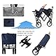Novonova Faltbarer Bollerwagen faltbar Strand 180L, klappbarer bollerwagen Strand gartenwagen handwagen klappbar, bollerwagen XXL 360 ° drehbar für alle Gelände geeignet, SY-FW002