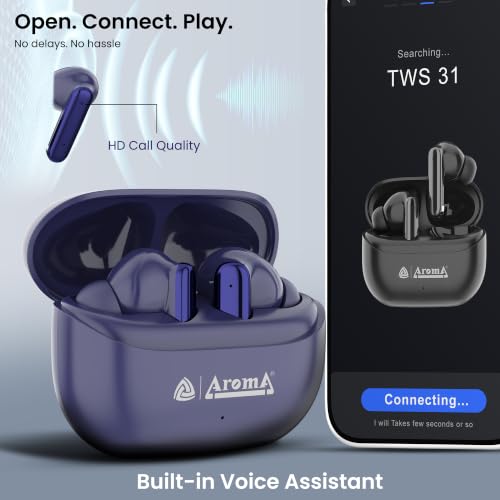 Image of AROMA TWS31 with Upto 36 Hrs* Playtime BT V5.4, Type C Fast Charging True Wireless Earbuds