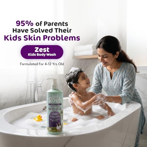 Image of Zest Kids Body Wash 300ml - Mulberry, Bamboo & Green Tea | Tear-Free, Gentle, Antibacterial | Natural Plant-Based | Ages 4-12
