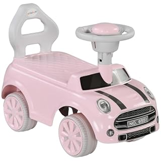 AIYAPLAY Ride On Car Foot To Floor Sliding Car Push Along Car with Air Horn, Anti-Over-Backwards Design, for Toddler from 18 to 36 Months - Pink
